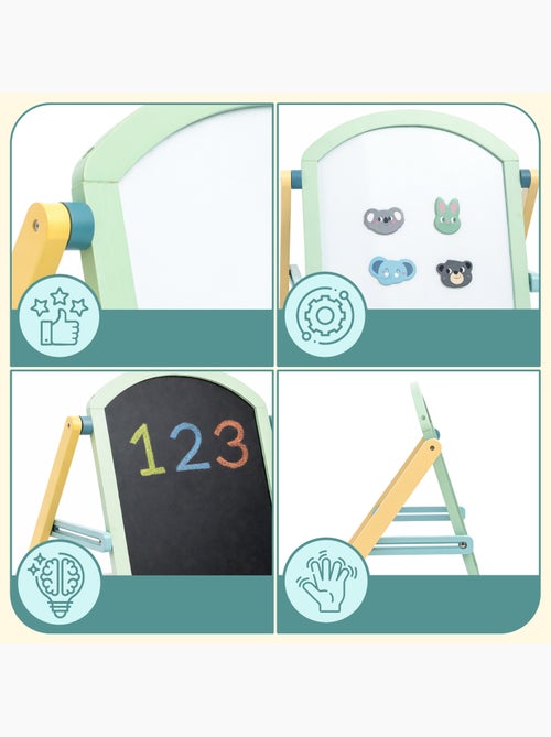 Dubbelzijdig educatief houten bord voor kinderen - Kiabi Dubbelzijdig educatief houten bord voor kinderen - Kiabi