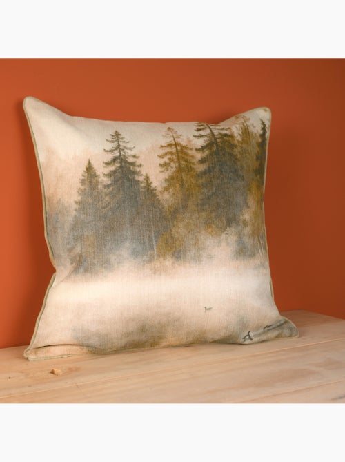 Dubbelzijdig kussen met aquarelprint bos - Kiabi Dubbelzijdig kussen met aquarelprint bos - Kiabi