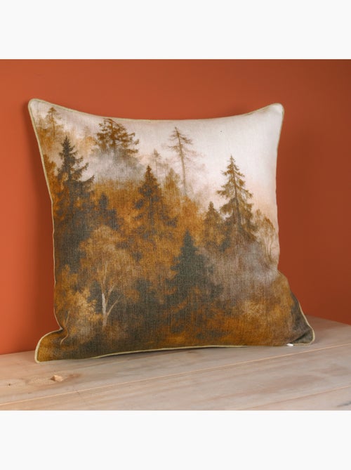 Dubbelzijdig kussen met aquarelprint bos - Kiabi Dubbelzijdig kussen met aquarelprint bos - Kiabi