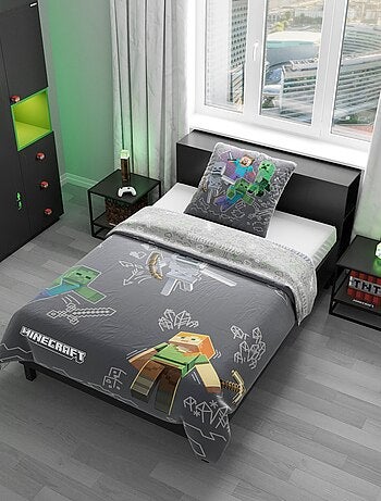 Dubbelzijdige beddengoedset met afneembare hoes, 100% katoen 'Minecraft' ROBA