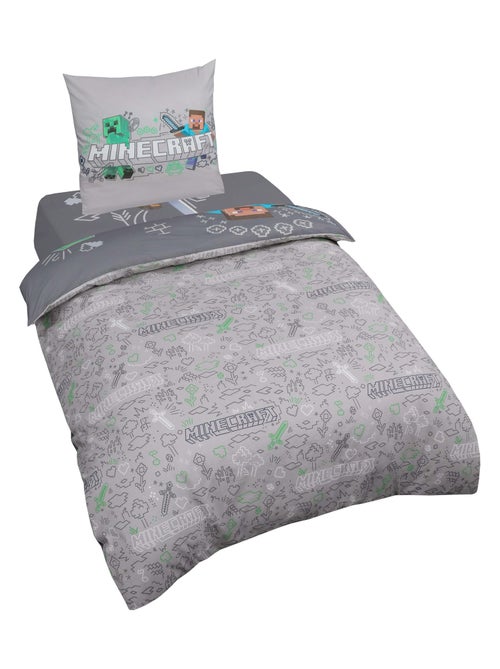 Dubbelzijdige beddengoedset met afneembare hoes, 100% katoen 'Minecraft' ROBA - Kiabi