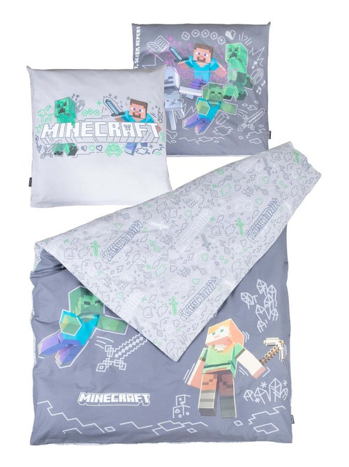 Dubbelzijdige beddengoedset met afneembare hoes, 100% katoen 'Minecraft' ROBA - Kiabi