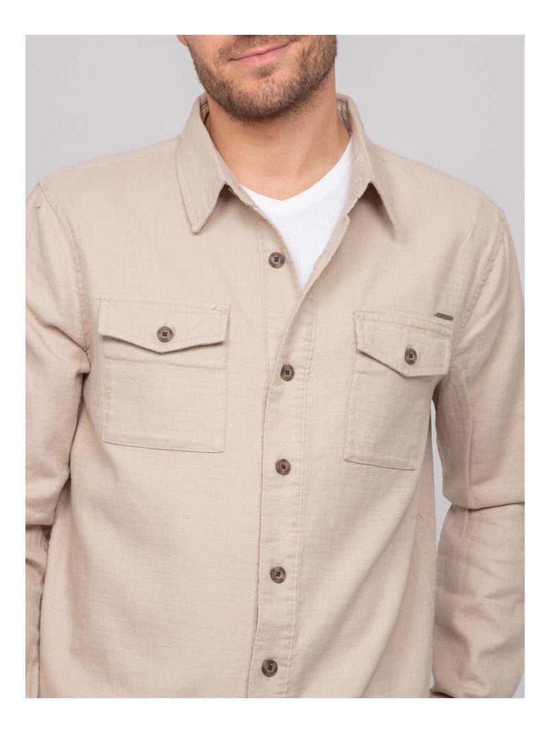 Dudin katoenen overshirt Beige - Kiabi