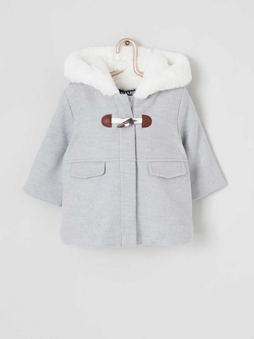 Duffle-coat à capuche gris - Kiabi