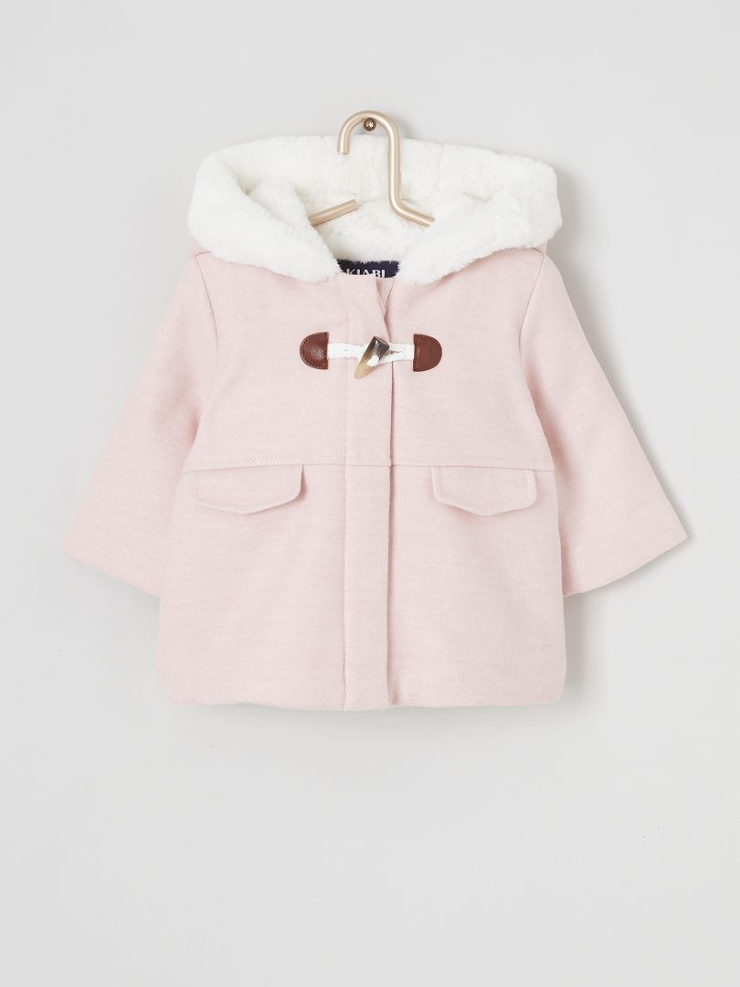 Duffle-coat à capuche rose - Kiabi