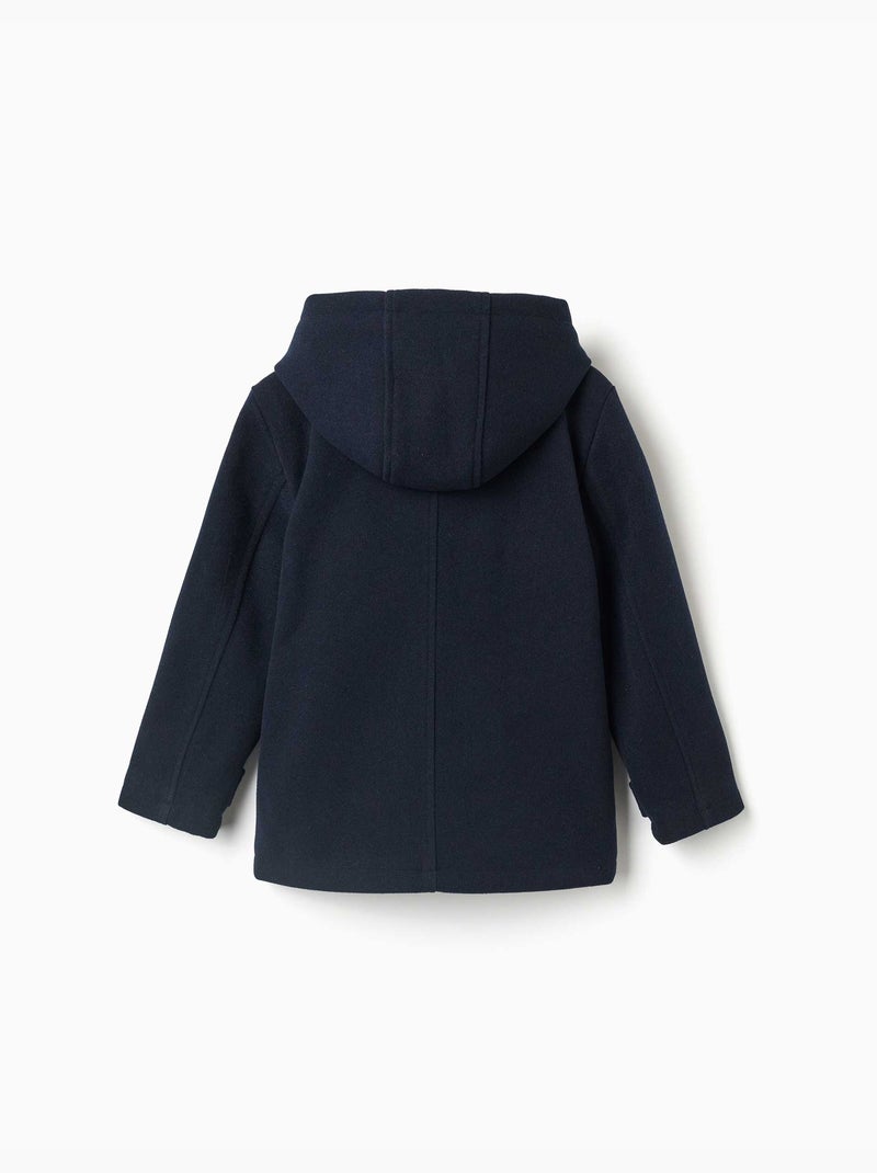 Dufflecoat met wol-effect en zakken b&s Bruin - Kiabi