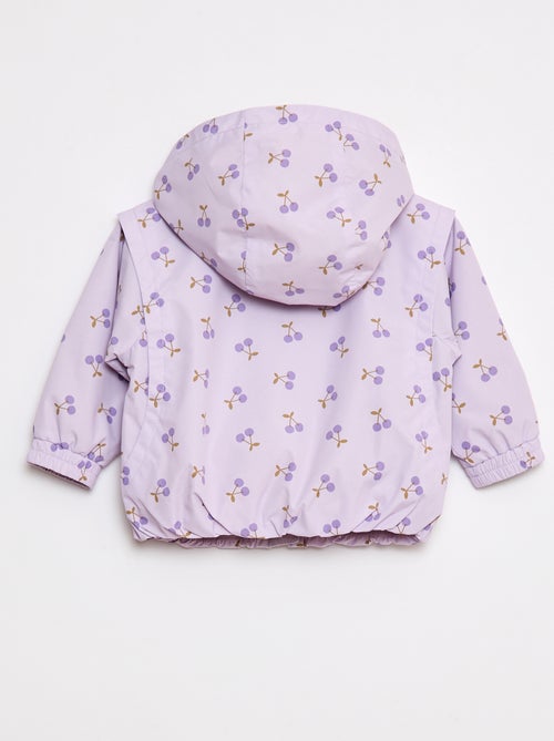 Dun windjack met capuchon en all-over motiefje - Kiabi