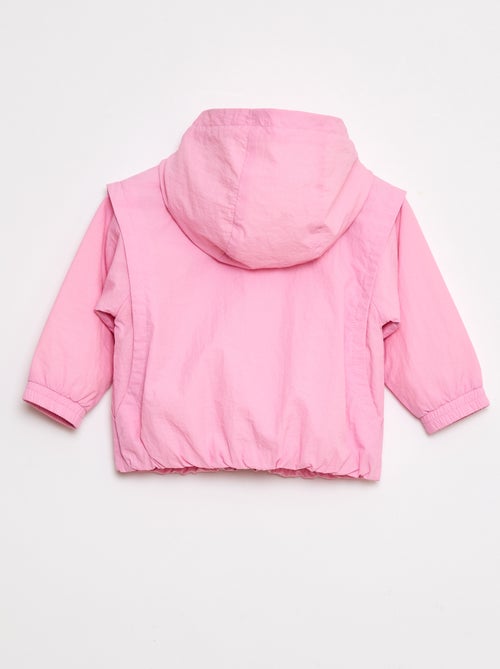 Dun windjack met capuchon en all-over motiefje - Kiabi