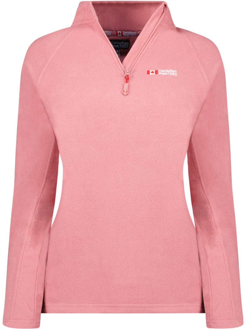 Dunne fleece met rits en opstaande kraag tugeak – canadian peak Bleekroze - Kiabi