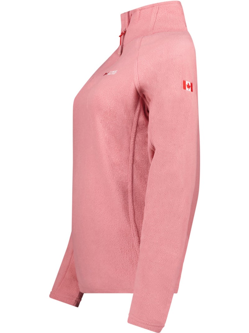 Dunne fleece met rits en opstaande kraag tugeak – canadian peak Bleekroze - Kiabi