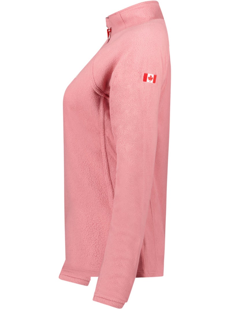 Dunne fleece met rits en opstaande kraag tugeak – canadian peak Bleekroze - Kiabi