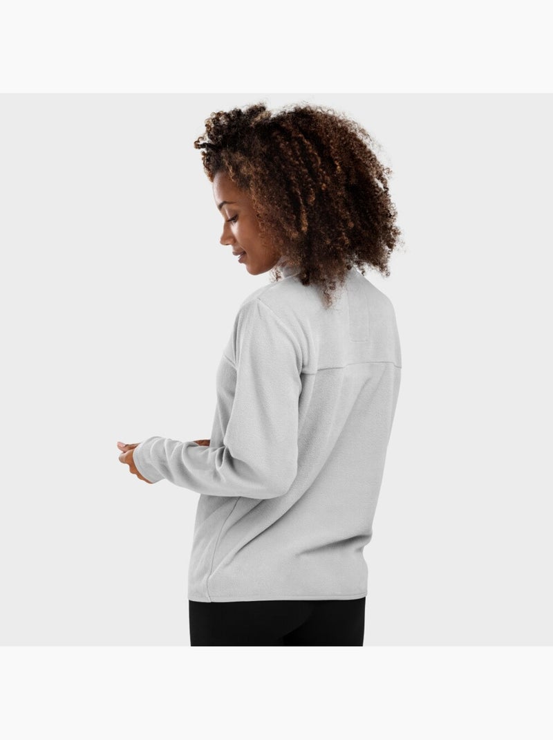 Dunne fleece trui voor dames Grijsbeige - Kiabi