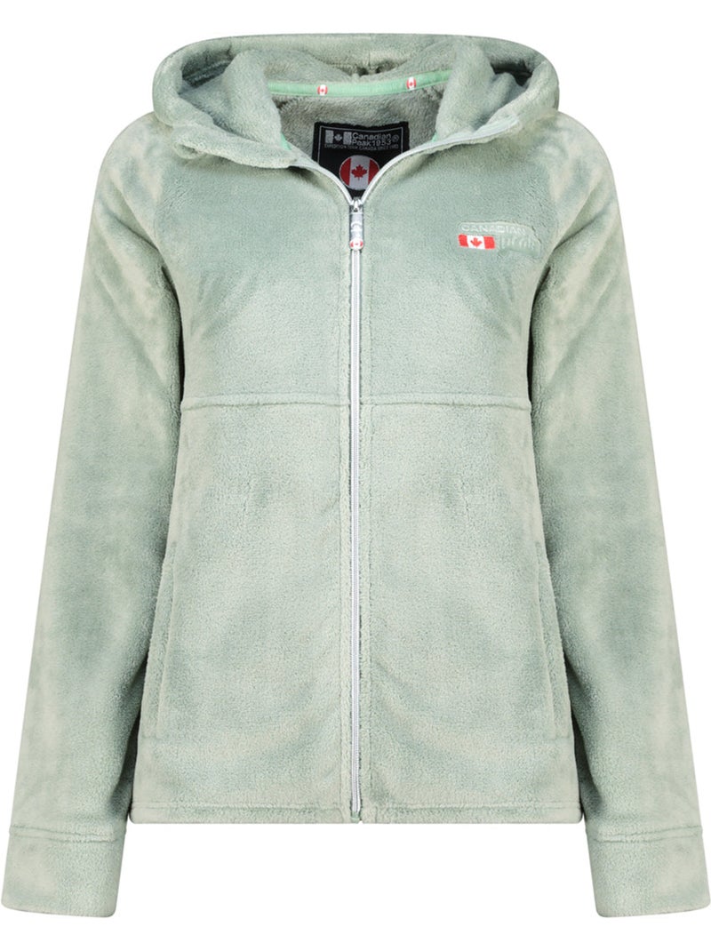 Dunne fleecevest met capuchon ulotteak – canadian peak Pastelgroen - Kiabi