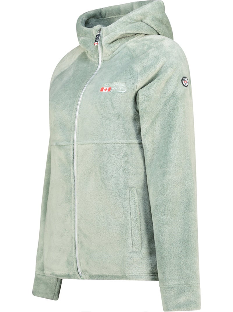 Dunne fleecevest met capuchon ulotteak – canadian peak Pastelgroen - Kiabi