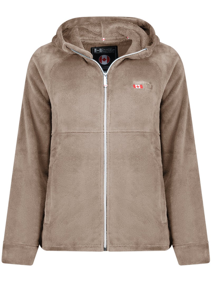 Dunne fleecevest met capuchon ulotteak – canadian peak Taupe - Kiabi