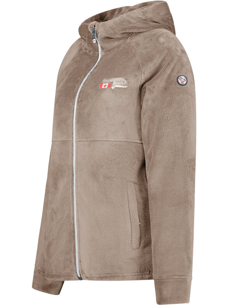 Dunne fleecevest met capuchon ulotteak – canadian peak Taupe - Kiabi