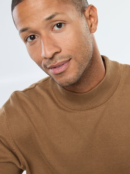 Dunne, gebreide trui met opstaande kraag - Kiabi Dunne, gebreide trui met opstaande kraag - Kiabi