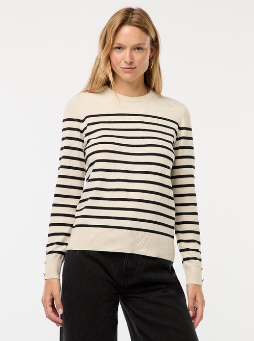 Dunne, gebreide trui met ronde hals - Kiabi