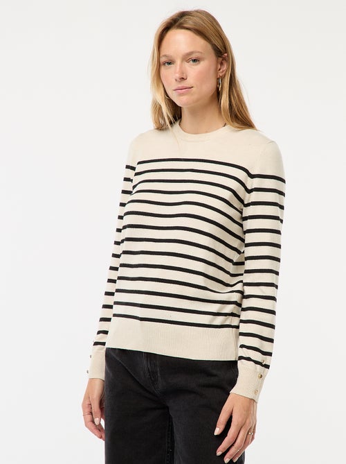 Dunne, gebreide trui met ronde hals - Kiabi