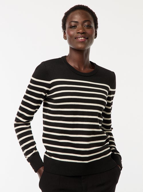 Dunne, gebreide trui met ronde hals - Kiabi