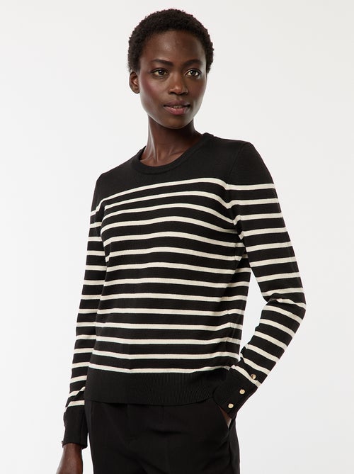 Dunne, gebreide trui met ronde hals - Kiabi