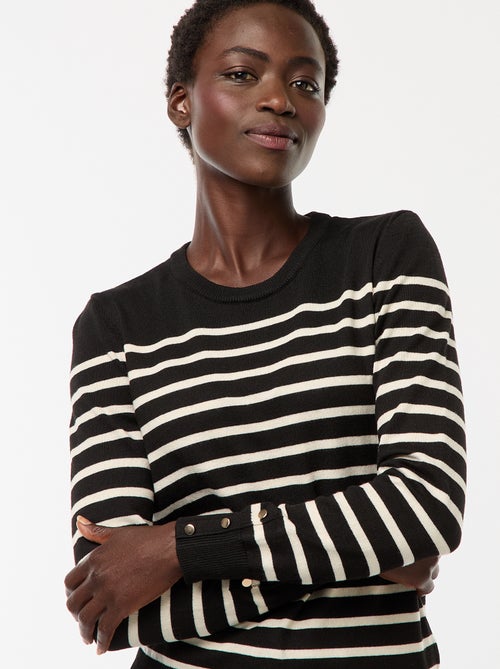 Dunne, gebreide trui met ronde hals - Kiabi