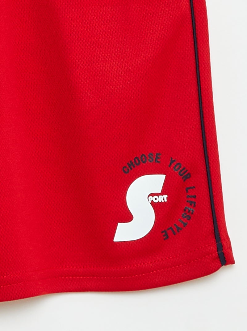 Dunne sportbermuda met zakken Rood - Kiabi