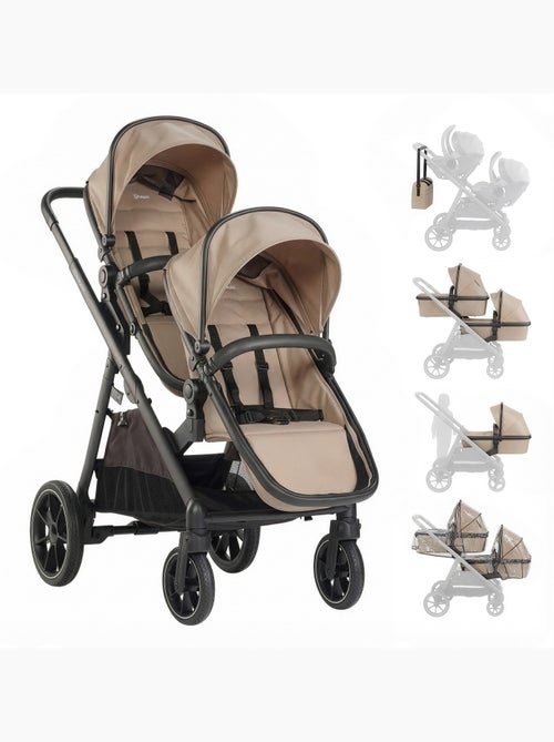 Duo 2-in-1 dubbele kinderwagen, ook geschikt als kinderwagen voor broertjes en zusjes – babyGo - Kiabi Duo 2-in-1 dubbele kinderwagen, ook geschikt als kinderwagen voor broertjes en zusjes – babyGo - Kiabi