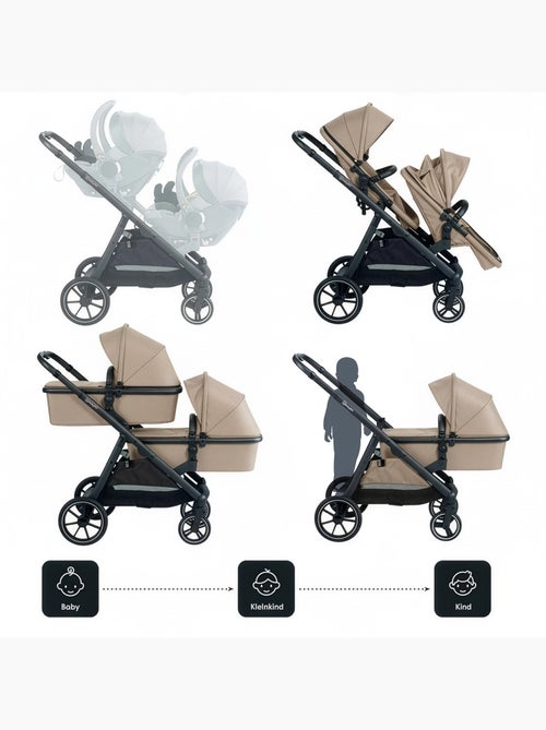 Duo 2-in-1 dubbele kinderwagen, ook geschikt als kinderwagen voor broertjes en zusjes – babyGo - Kiabi Duo 2-in-1 dubbele kinderwagen, ook geschikt als kinderwagen voor broertjes en zusjes – babyGo - Kiabi