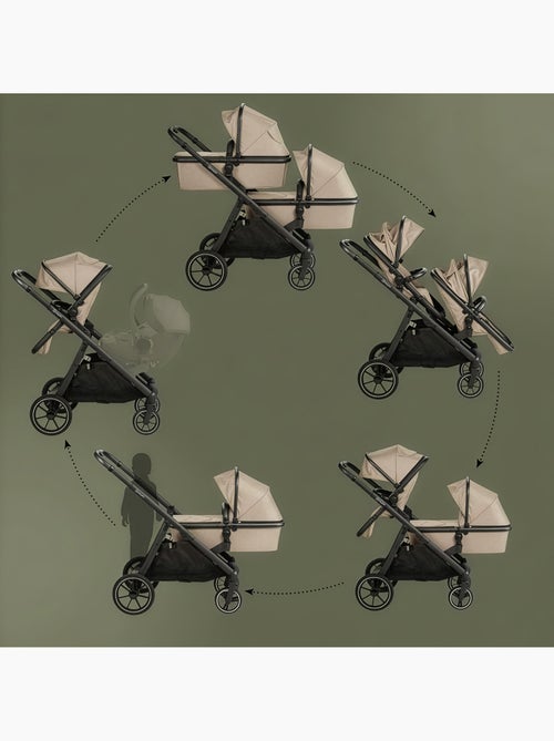 Duo 2-in-1 dubbele kinderwagen, ook geschikt als kinderwagen voor broertjes en zusjes – babyGo - Kiabi Duo 2-in-1 dubbele kinderwagen, ook geschikt als kinderwagen voor broertjes en zusjes – babyGo - Kiabi