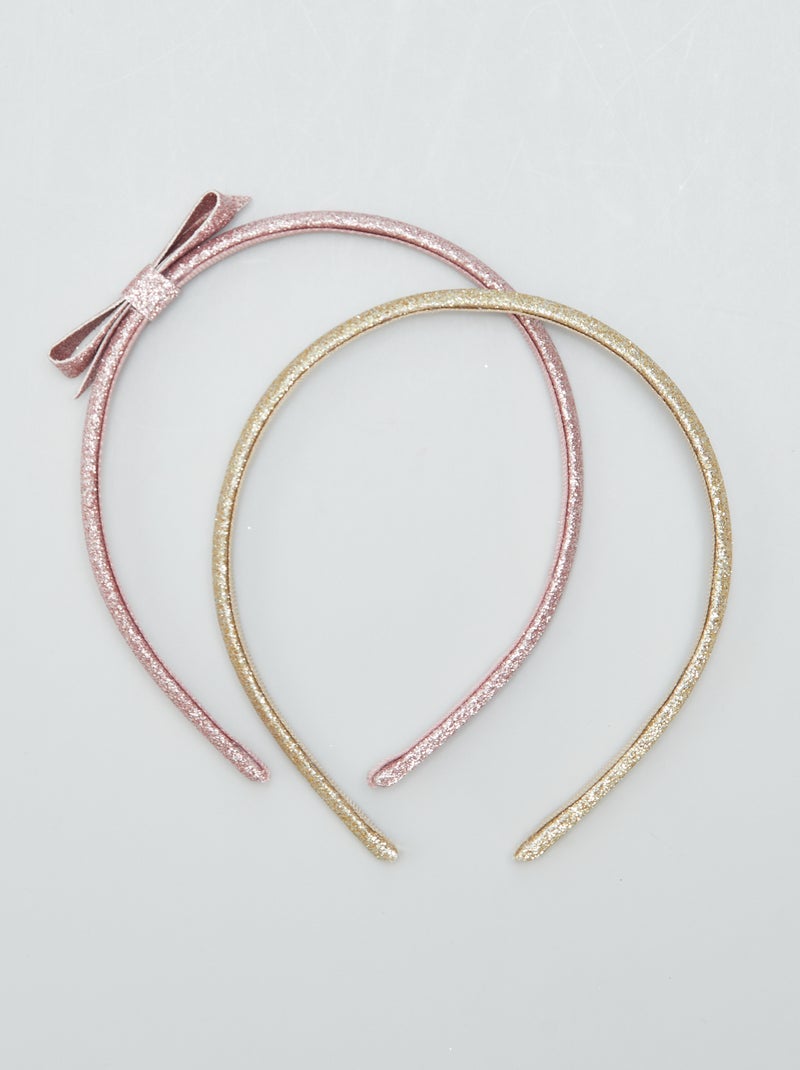 Duo de serre-tête pailletés Rose - Kiabi