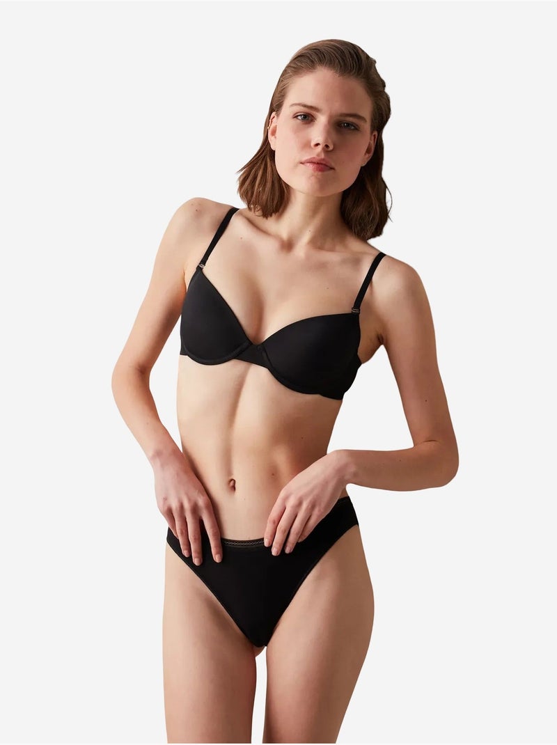 Easy coton trim slip penti Noir - Kiabi