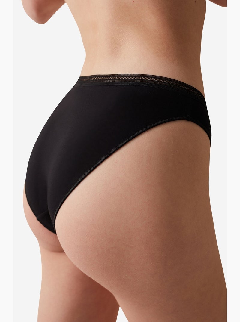 Easy coton trim slip penti Noir - Kiabi