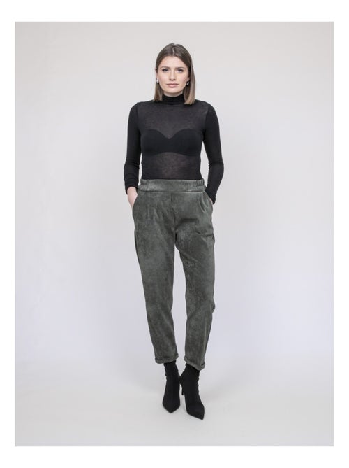Ebila broek met fluweeleffect - Kiabi