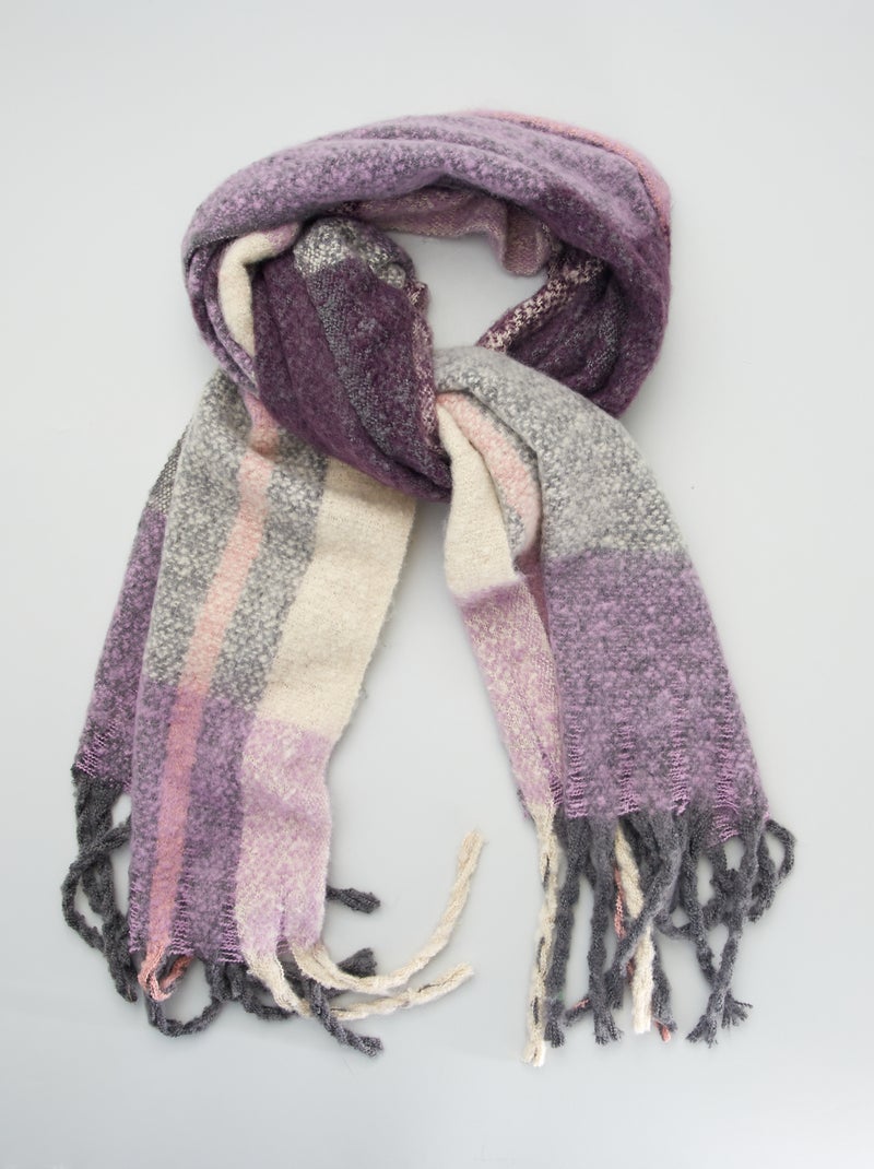 Echarpe à carreaux dégradés Mauve - Kiabi
