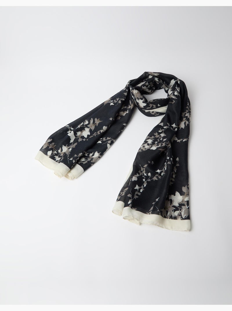 Écharpe à motifs floraux, mo fashion Noir - Kiabi