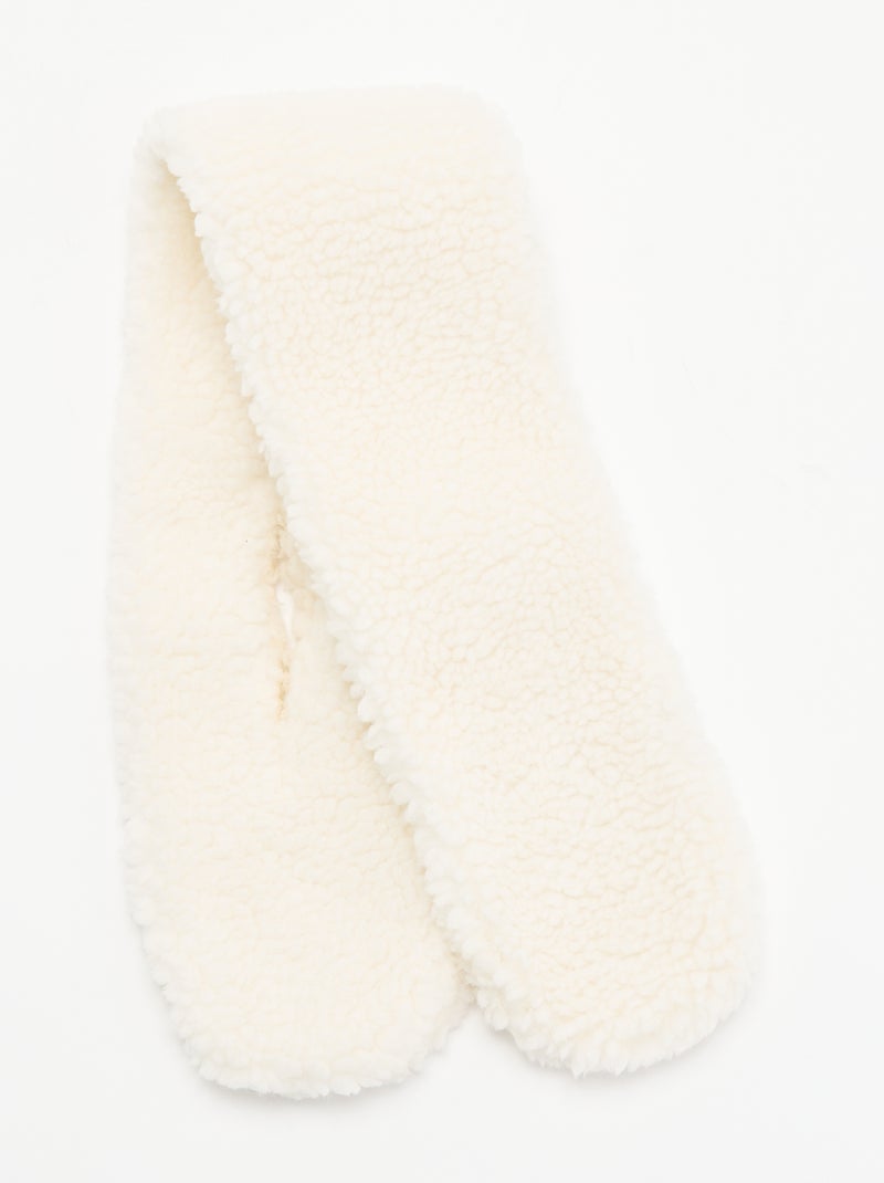 Echarpe effet moutonné unie Blanc - Kiabi