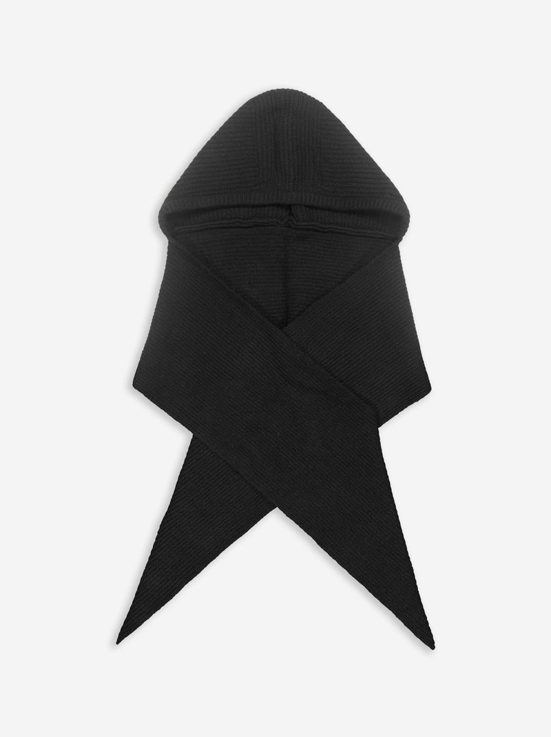 Echarpe en maille côtelée avec capuche intégrée Noir - Kiabi
