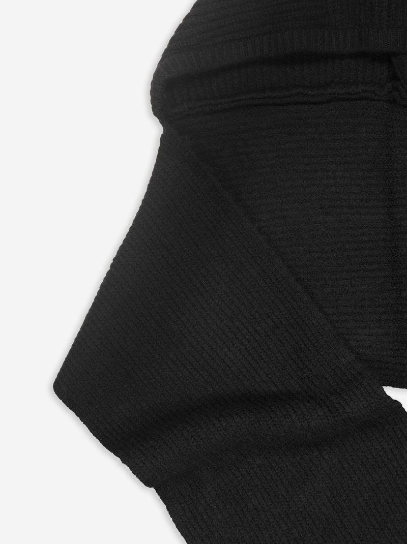 Echarpe en maille côtelée avec capuche intégrée Noir - Kiabi