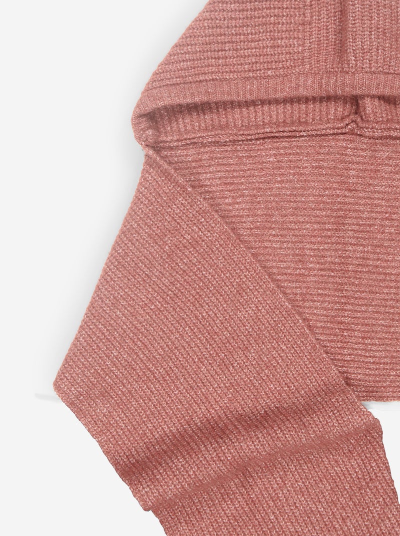 Echarpe en maille côtelée avec capuche intégrée Rouge - Kiabi