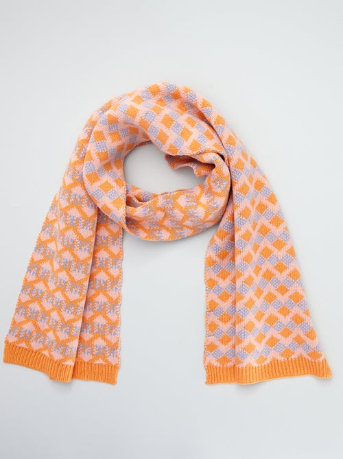 Echarpe en maille jacquard - Kiabi