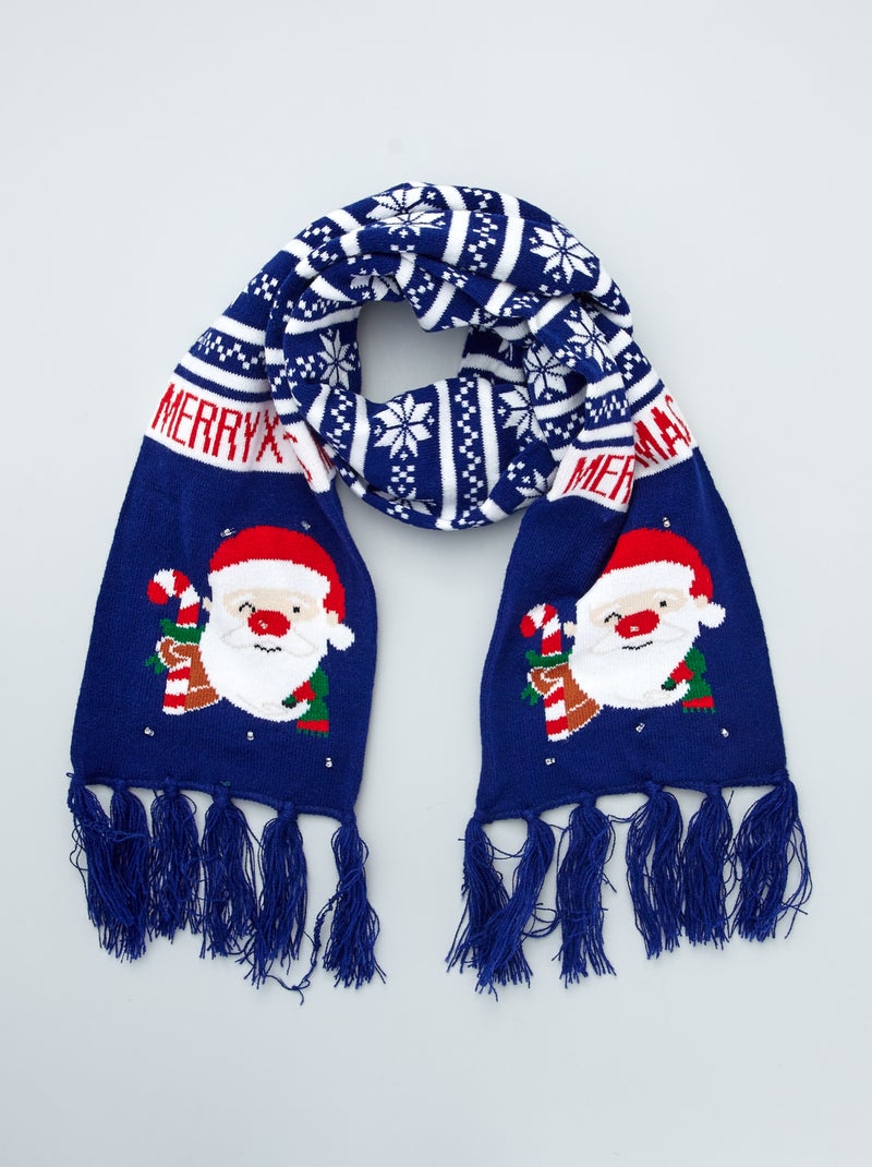 Echarpe en maille jersey bleu - Kiabi