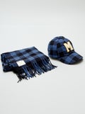 Echarpe et casquette à carreaux Bleu/marine - Kiabi