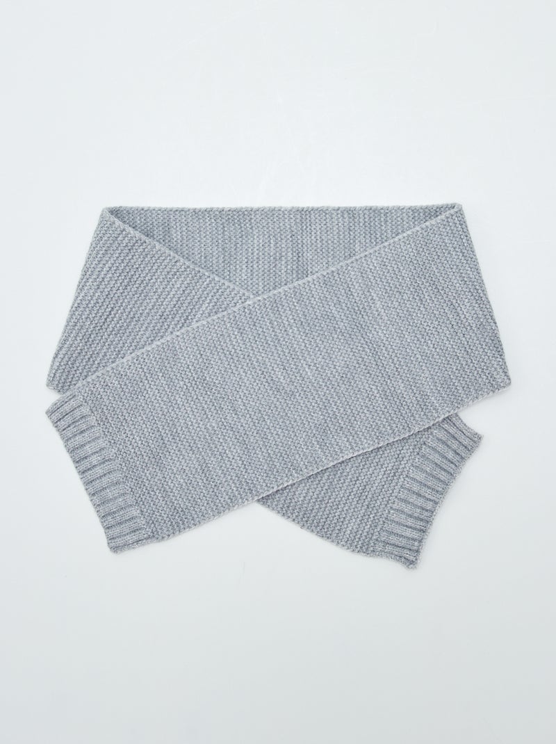 Echarpe fine en maille tricot Gris - Kiabi