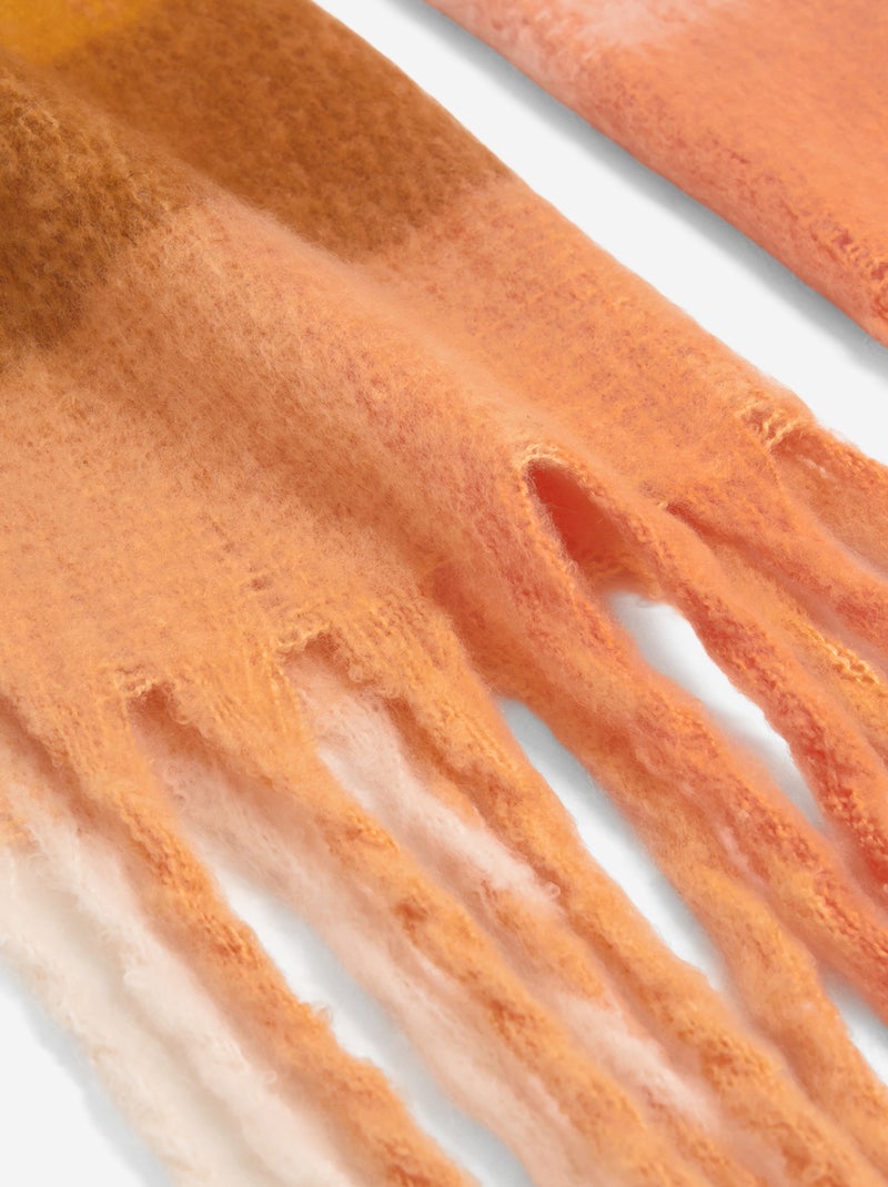 Echarpe plaid Orange - Kiabi