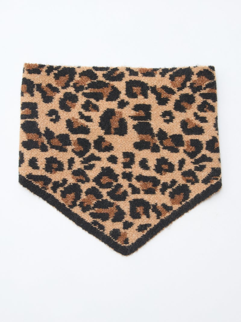 Echarpe triangle 'Leopard' Marron - Kiabi