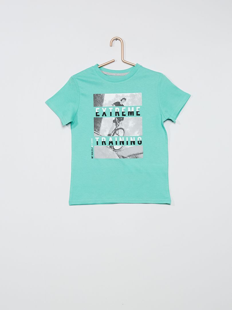 Ecologisch ontworpen T-shirt met print GROEN - Kiabi