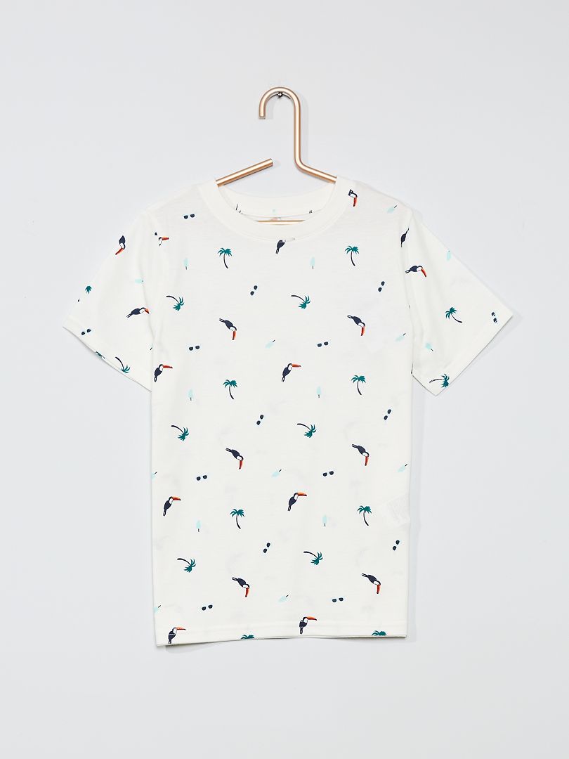 Ecologisch ontworpen T-shirt met print WIT - Kiabi