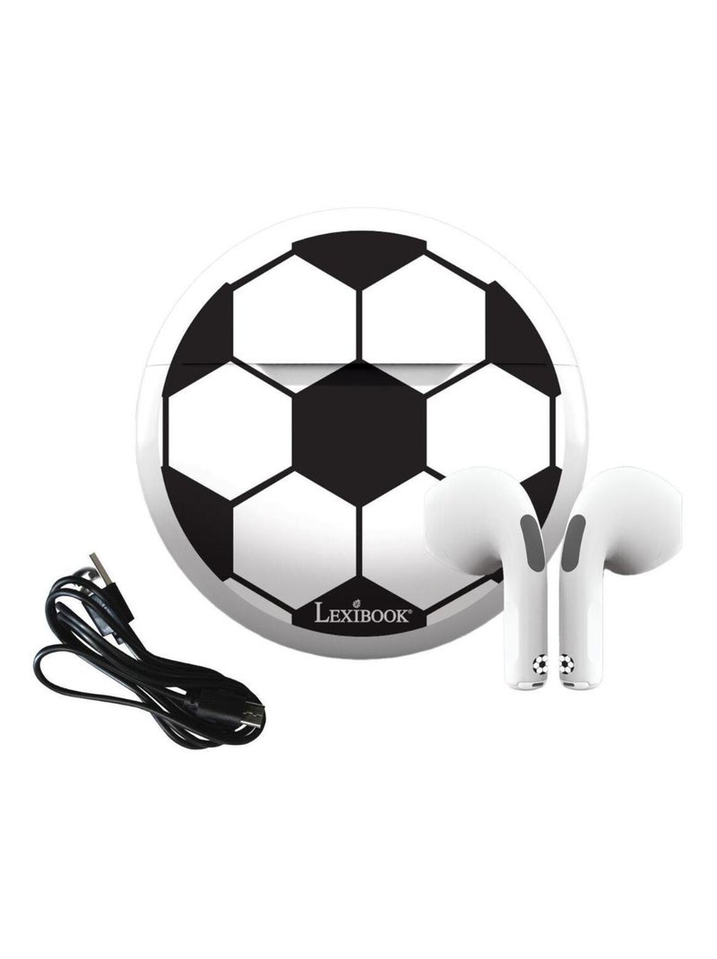 Écouteurs sans fil bluetooth football Blanc - Kiabi