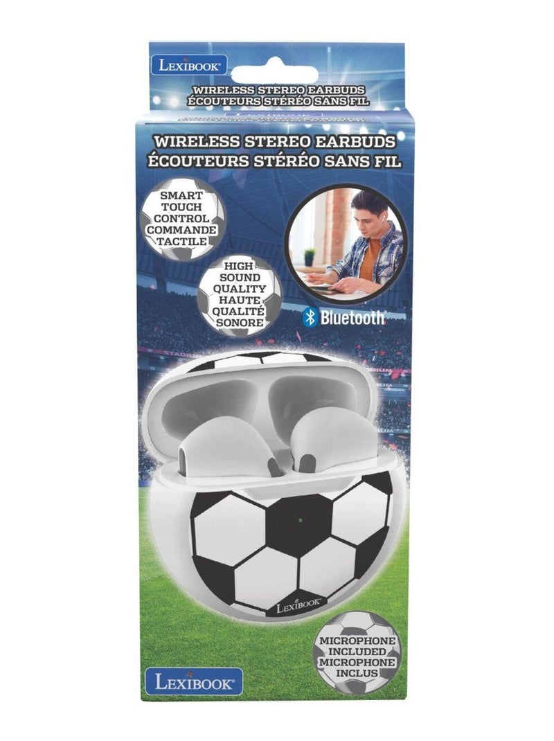 Écouteurs sans fil bluetooth football Blanc - Kiabi